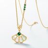 Opulent Fan Pendant Necklace-4