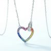 Radiant Rainbow Heart Pendant Necklace-3