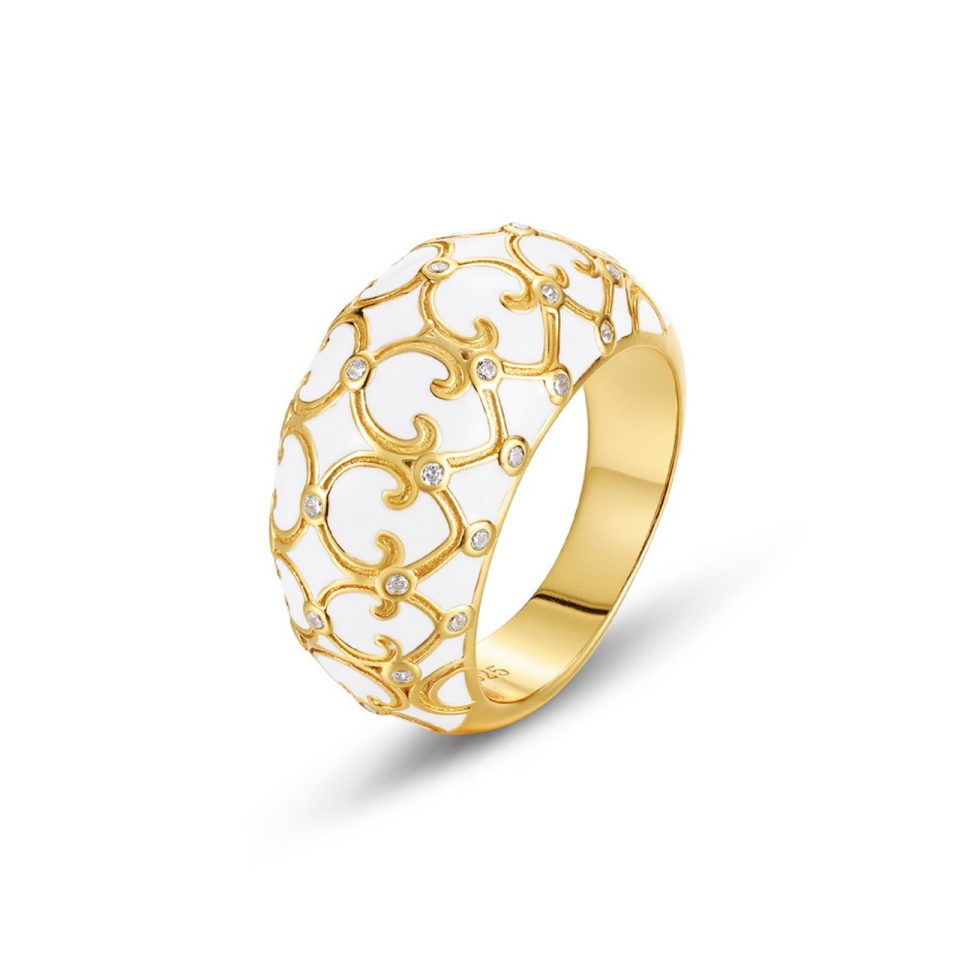 Regal Elegance Enamel Gold Ring-1