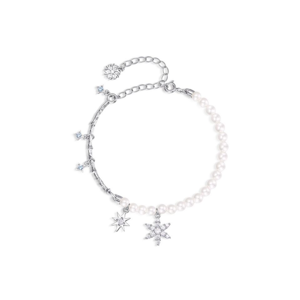 Stellar Snowflake Pearl Bracelet-1